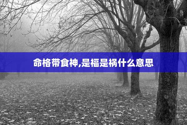 命格带食神,是福是祸什么意思