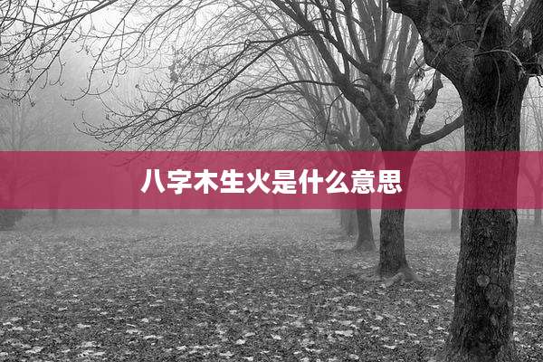 八字木生火是什么意思