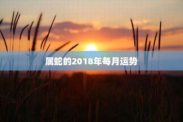 属蛇的2018年每月运势
