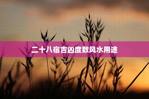 二十八宿吉凶度数风水用途