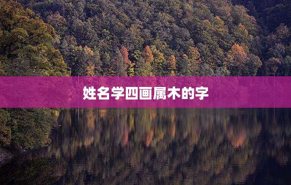 姓名学四画属木的字