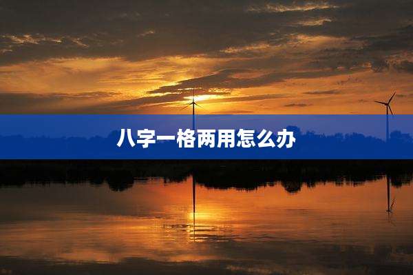 八字一格两用怎么办