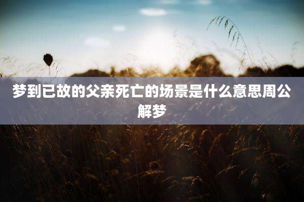 梦到已故的父亲死亡的场景是什么意思周公解梦
