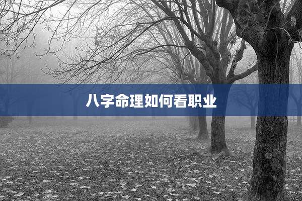 八字命理如何看职业