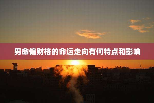 男命偏财格的命运走向有何特点和影响