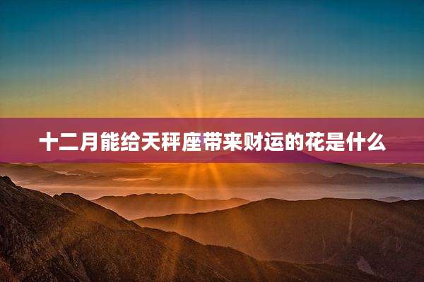 十二月能给天秤座带来财运的花是什么