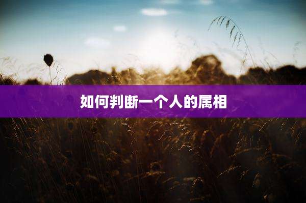 如何判断一个人的属相