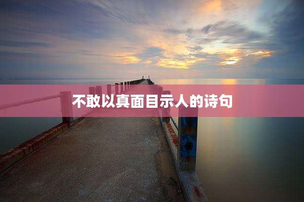 不敢以真面目示人的诗句