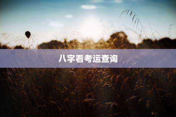八字看考运查询
