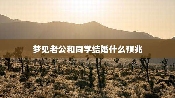 梦见老公和同学结婚什么预兆