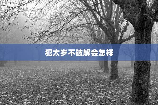 犯太岁不破解会怎样