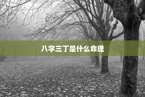 八字三丁是什么命理