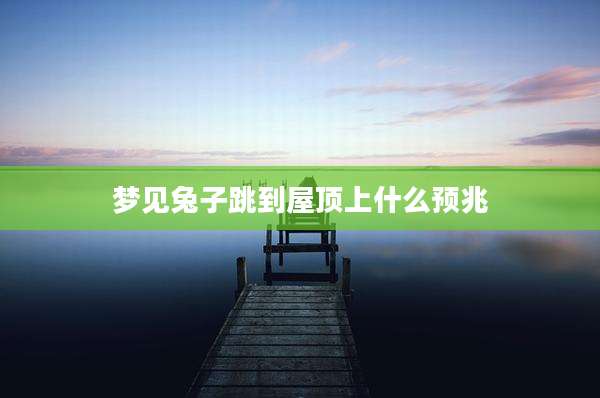 梦见兔子跳到屋顶上什么预兆