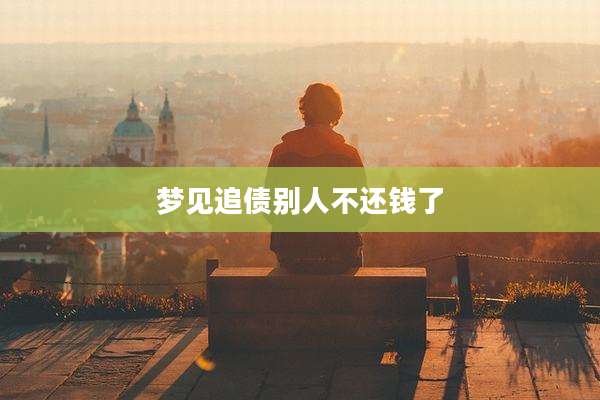 梦见追债别人不还钱了
