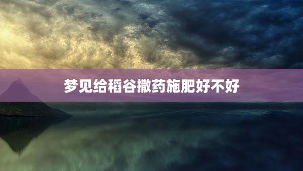 梦见给稻谷撒药施肥好不好