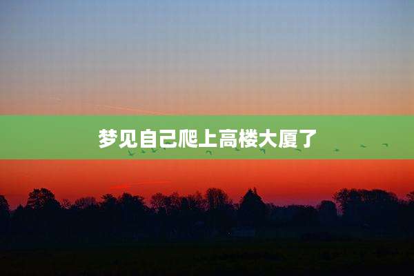 梦见自己爬上高楼大厦了