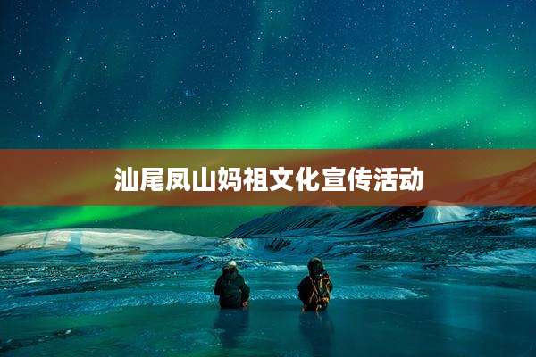 汕尾凤山妈祖文化宣传活动