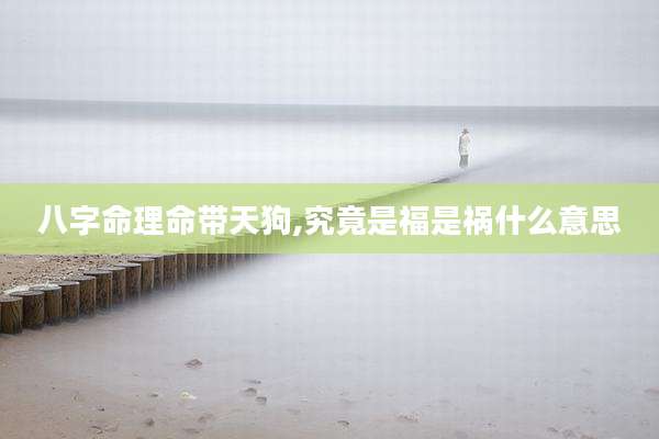 八字命理命带天狗,究竟是福是祸什么意思