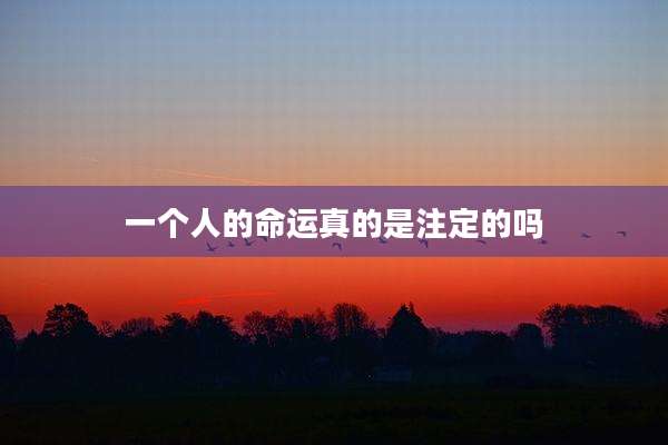 一个人的命运真的是注定的吗