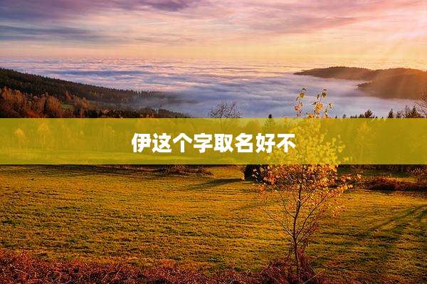 伊这个字取名好不