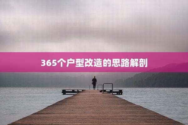 365个户型改造的思路解剖
