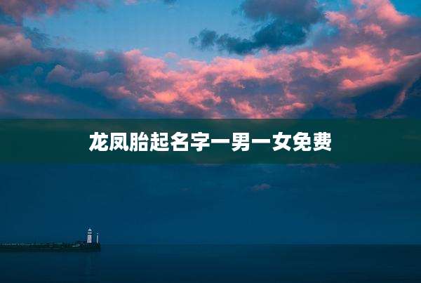 龙凤胎起名字一男一女免费