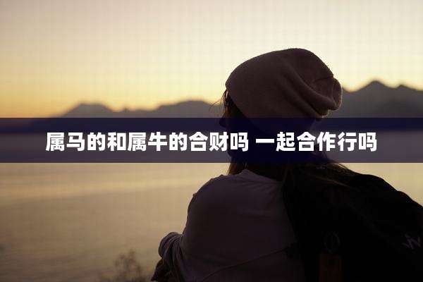 属马的和属牛的合财吗 一起合作行吗
