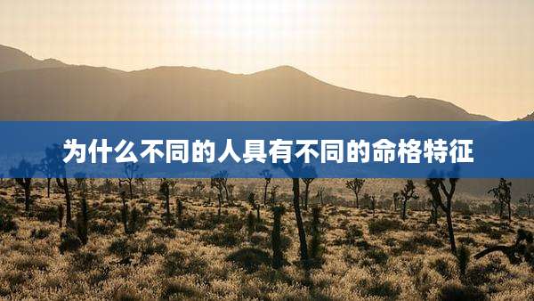 为什么不同的人具有不同的命格特征