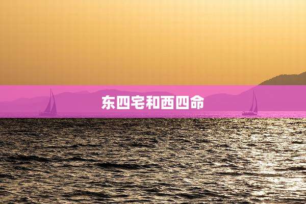东四宅和西四命