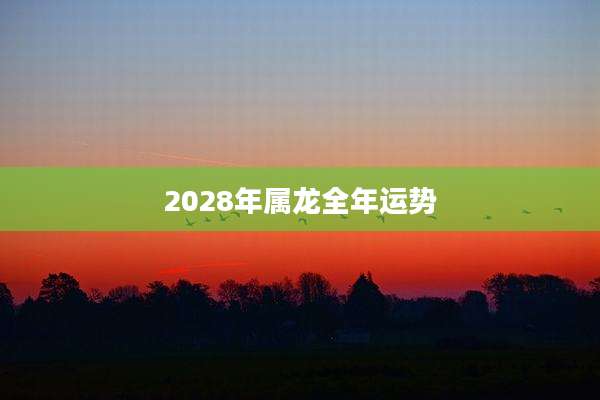 2028年属龙全年运势