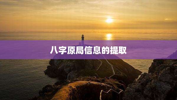 八字原局信息的提取