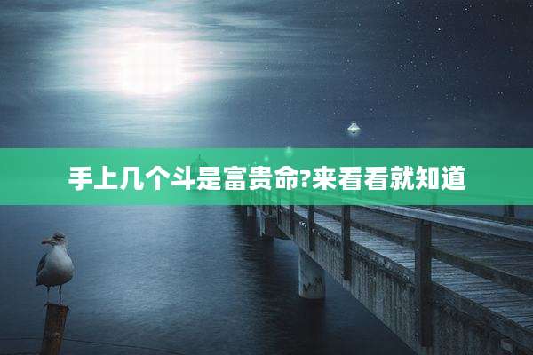 手上几个斗是富贵命?来看看就知道