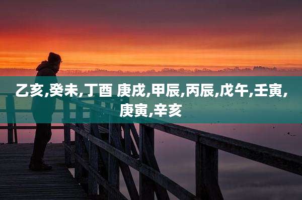 乙亥,癸未,丁酉 庚戌,甲辰,丙辰,戊午,壬寅,庚寅,辛亥