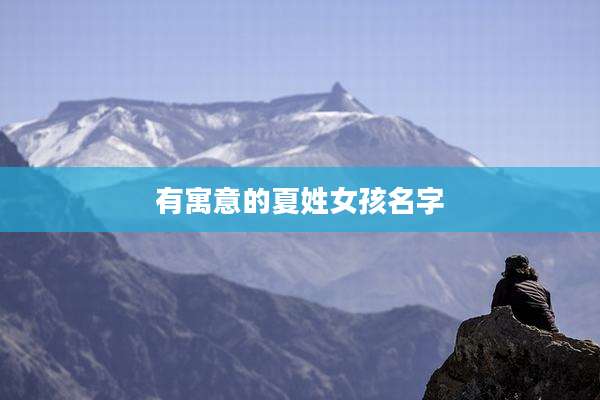 有寓意的夏姓女孩名字