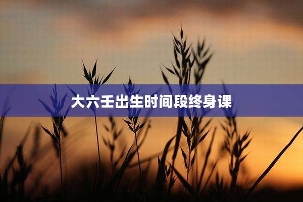 大六壬出生时间段终身课