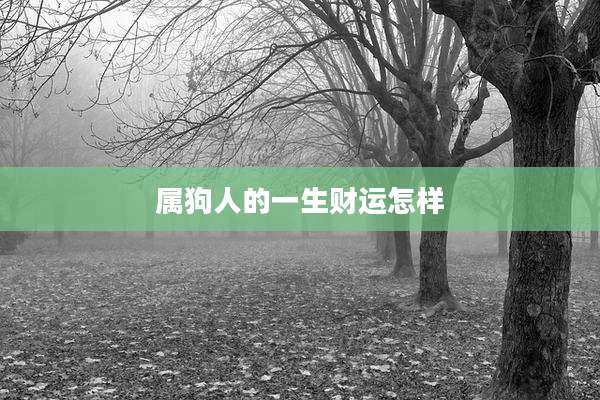 属狗人的一生财运怎样