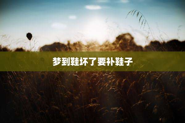 梦到鞋坏了要补鞋子