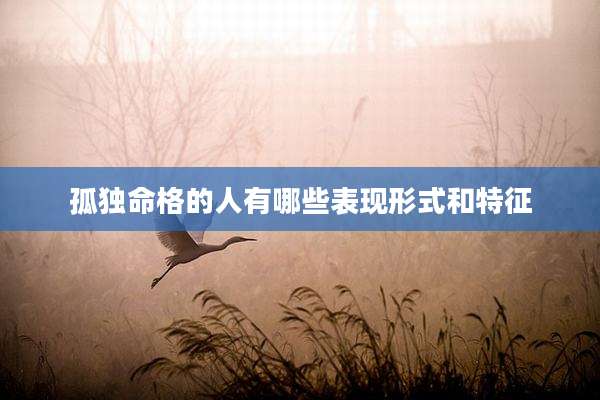 孤独命格的人有哪些表现形式和特征