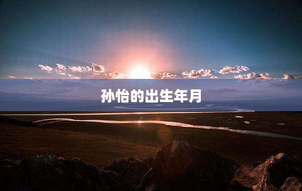 孙怡的出生年月