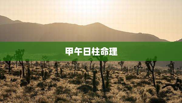 甲午日柱命理