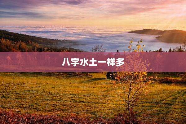 八字水土一样多