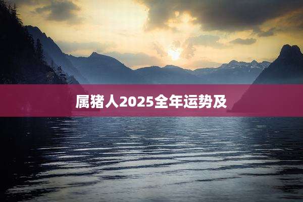 属猪人2025全年运势及