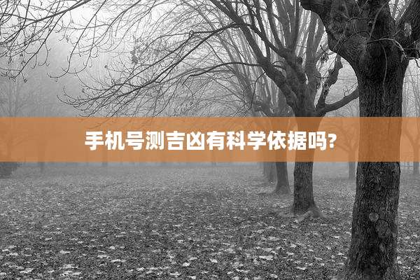 手机号测吉凶有科学依据吗?