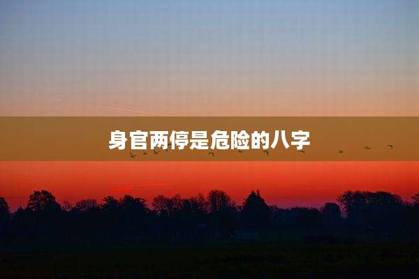 身官两停是危险的八字