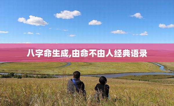 八字命生成,由命不由人经典语录