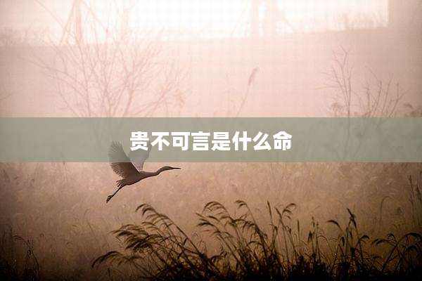 贵不可言是什么命