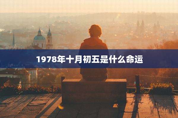 1978年十月初五是什么命运