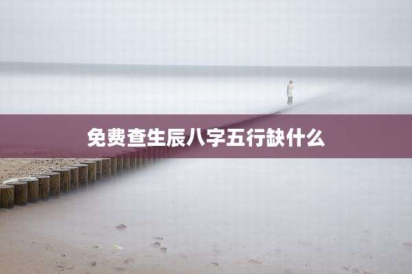 免费查生辰八字五行缺什么
