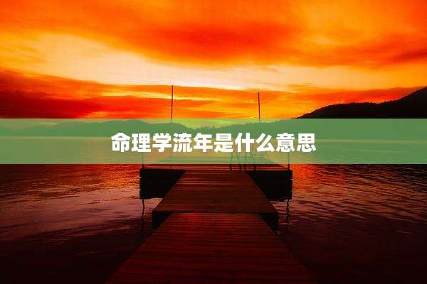 命理学流年是什么意思