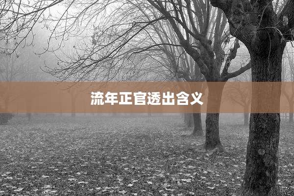 流年正官透出含义